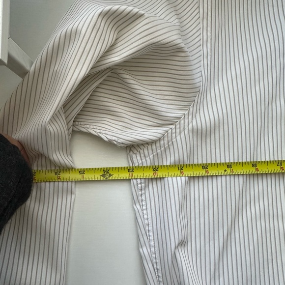 Hugo Boss 36 Fitted Shirt Long Sleeve Button Down Gray Grey Stripe Cotton MINT - Picture 9 of 11